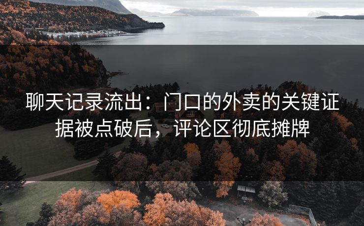 聊天记录流出：门口的外卖的关键证据被点破后，评论区彻底摊牌